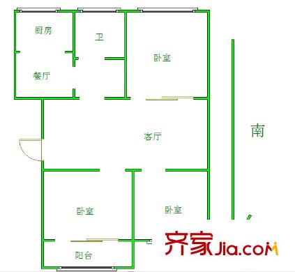龍?bào)椿ㄔ窇粜蛨D戶型圖 3室 3室2廳1衛(wèi)1廚