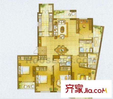 怡湖華庭戶型圖戶型圖 4室 4室3廳2衛(wèi)1廚