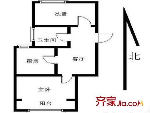 騰飛園戶型圖 戶型圖 2室 2室1廳1衛(wèi)1廚