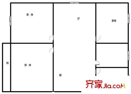 金堯花園戶型圖戶型圖 3室 3室1廳1衛(wèi)1廚
