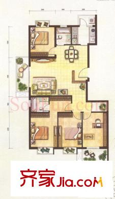 云河灣戶型圖戶型圖 4室 4室2廳2衛(wèi)1廚
