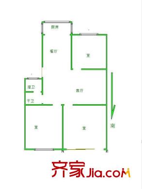 新牡丹里戶型圖戶型圖 3室 3室1廳1衛(wèi)1廚