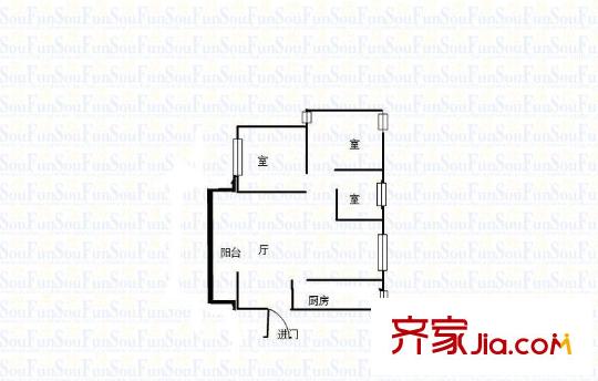 雁鳴山莊戶型圖戶型圖2室 2室1廳1衛(wèi)1廚