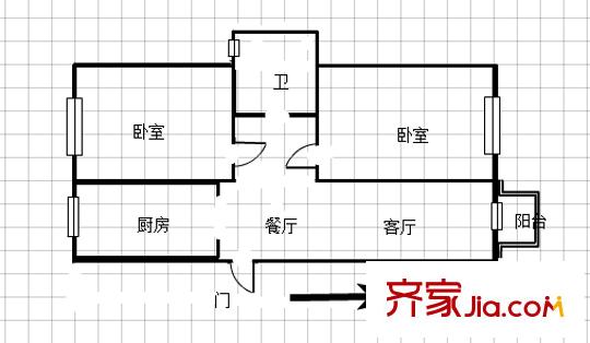 仙林新村戶型圖戶型圖 2室 2室2廳1衛(wèi)1廚