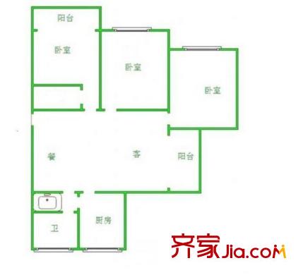 石城家園戶型圖戶型圖 3室 3室2廳1衛(wèi)1廚