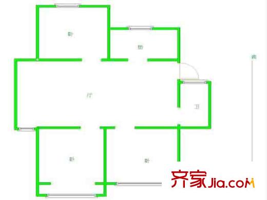 石城家園戶型圖戶型圖 3室 3室1廳1衛(wèi)1廚