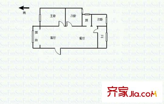 石城家園戶型圖戶型圖 3室 3室2廳1衛(wèi)1廚