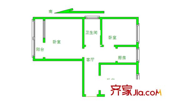 觀音里戶型圖戶型圖 2室 2室1廳1衛(wèi)1廚