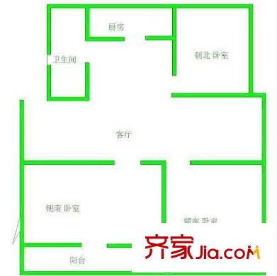 萬和源居戶型圖戶型圖 3室 3室2廳1衛(wèi)1廚