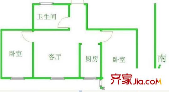 曉莊村戶型圖戶型圖  2室 2室1廳1衛(wèi)1廚