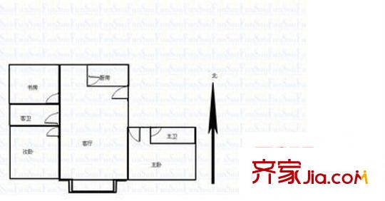 虎嘯花園戶型圖戶型圖 3室 3室2廳2衛(wèi)1廚