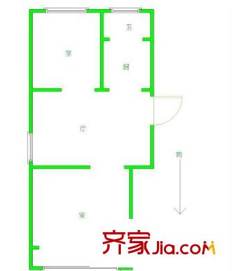 百水家園戶型圖戶型圖 2室 2室1廳1衛(wèi)1廚