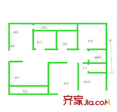 萬欣花園戶型圖戶型圖 5室 5室2廳2衛(wèi)1廚