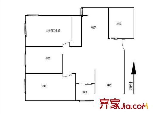 裕華名居城戶型圖戶型圖 3室 3室2廳2衛(wèi)1廚