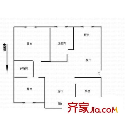 萬欣花園戶型圖 戶型圖 3室 3室2廳1衛(wèi)1廚