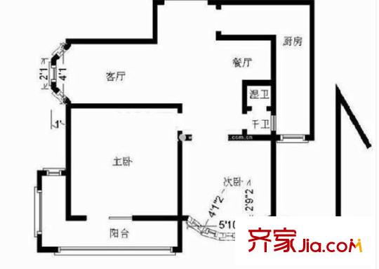 裕華名居城戶型圖戶型圖 2室 2室2廳1衛(wèi)1廚