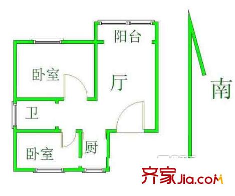 建寧路住宅戶型圖戶型圖 2室 2室2廳1衛(wèi)1廚