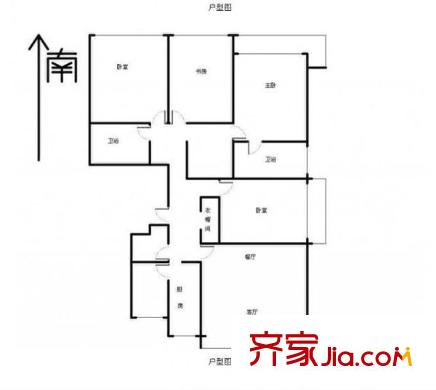 翠屏東南戶型圖戶型圖 3室 3室2廳2衛(wèi)1廚