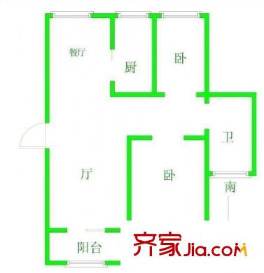 翠屏東南戶型圖戶型圖 3室 3室2廳1衛(wèi)1廚