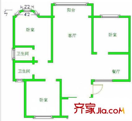 鳳凰和鳴苑戶型圖戶型圖 3室 3室2廳2衛(wèi)1廚