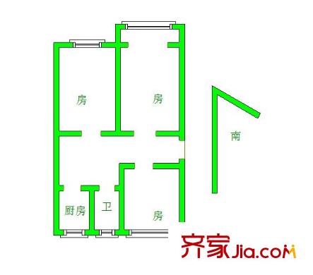古平崗住宅戶型圖戶型圖 3室 3室1廳1衛(wèi)1廚