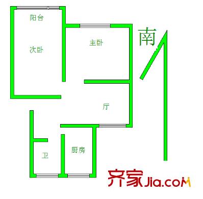 華保新寓戶型圖戶型圖 2室 2室1廳1衛(wèi)1廚