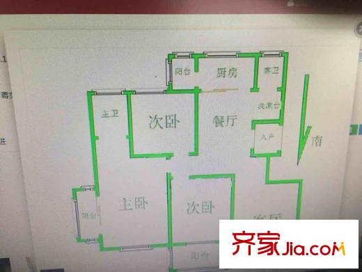 紫鑫中華廣場戶型圖戶型圖 3室 3室2廳2衛(wèi)1廚