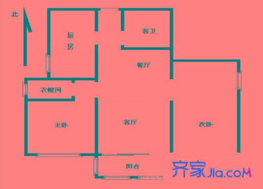 紫鑫中華廣場戶型圖戶型圖 3室 3室2廳2衛(wèi)
