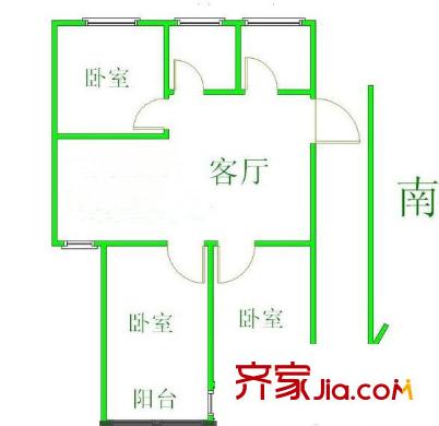 綠城花園戶型圖 戶型圖 3室 3室2廳1衛(wèi)1廚