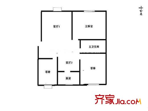 綠城花園戶型圖戶型圖 3室 3室2廳1衛(wèi)1廚