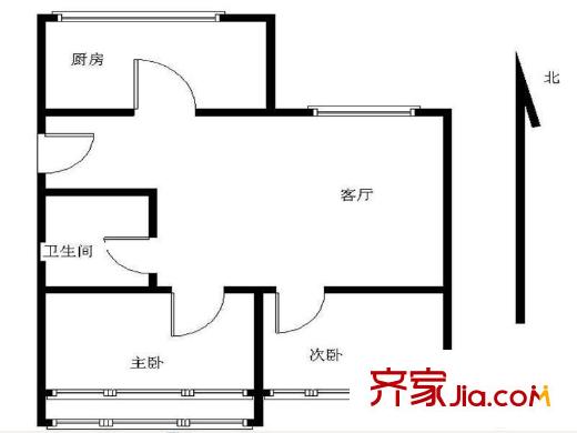 福嶺小區(qū)2室 戶型圖