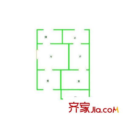 仁恒國(guó)際公寓戶(hù)型圖戶(hù)型圖 2室 2室2廳1衛(wèi)1廚