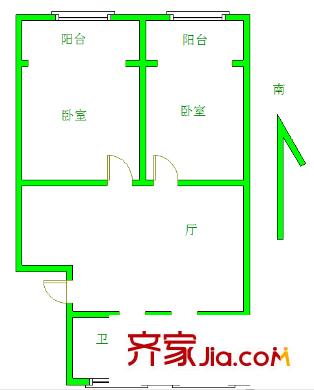 迎江園戶型圖戶型圖 2室 2室1廳1衛(wèi)1廚