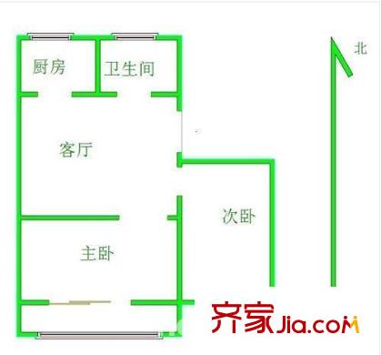 迎江園戶型圖戶型圖 2室 2室1廳1衛(wèi)1廚
