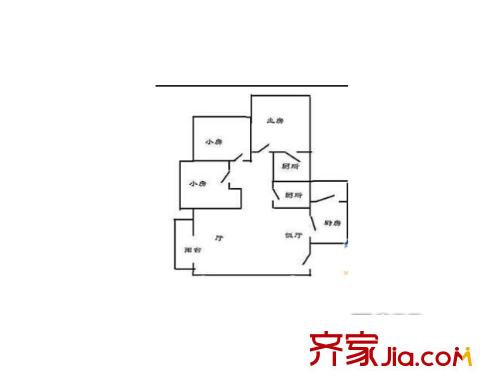 仁恒國際公寓戶型圖戶型圖  3室 3室2廳2衛(wèi)1廚