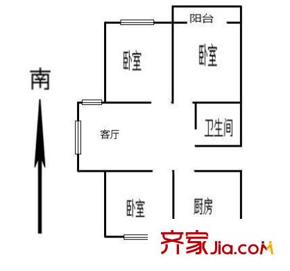 仙鶴山莊戶型圖戶型圖 3室 3室1廳1衛(wèi)1廚