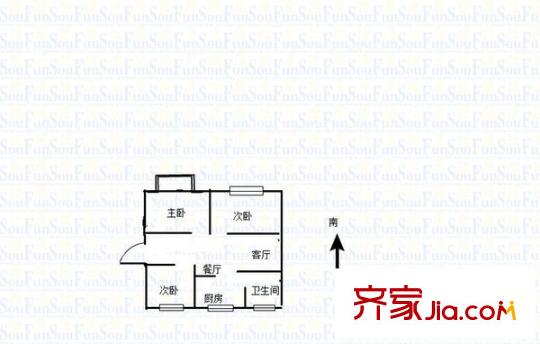 仙鶴山莊戶型圖戶型圖 3室 3室2廳1衛(wèi)1廚