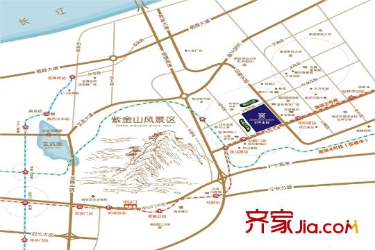 奧克斯鐘山府正售區(qū)位 圖