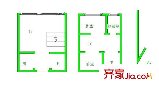 御江金城戶型圖戶型圖 2室 2室2廳1衛(wèi)1廚