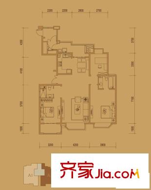 御江金城戶型圖戶型圖 3室 3室2廳2衛(wèi)1廚