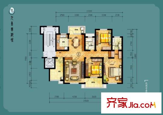 九島夢都城戶型圖戶型圖 3室 3室2廳2衛(wèi)1廚
