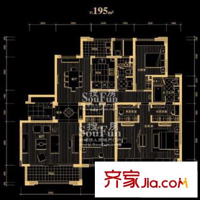 萬科金域緹香戶型圖戶型圖 4室 4室3廳2衛(wèi)1廚