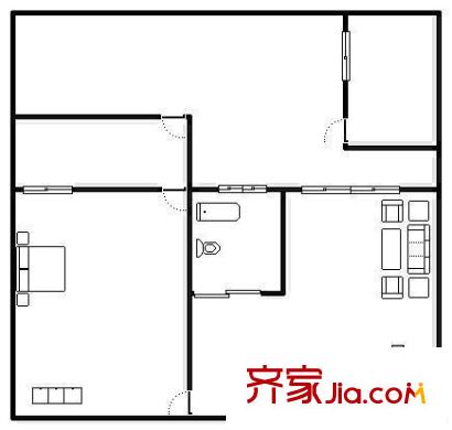 鎮(zhèn)江路小區(qū)戶型圖戶型圖 1室 1室1廳1衛(wèi)1廚