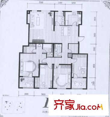 朗詩國際街區(qū)戶型圖戶型圖 4室 4室2廳2衛(wèi)