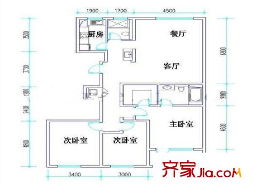 朗詩國際街區(qū)戶型圖戶型圖 3室 3室2廳2衛(wèi)1廚