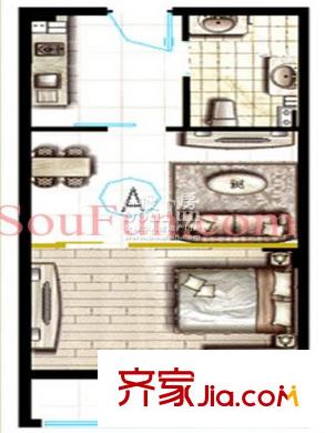 同曦新貴之都戶型圖戶型圖 1室 1室1廳1衛(wèi)1廚