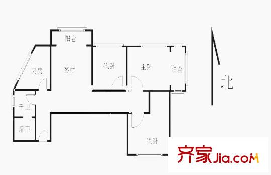 月光廣場戶型圖戶型圖 3室 3室1廳1衛(wèi)1廚