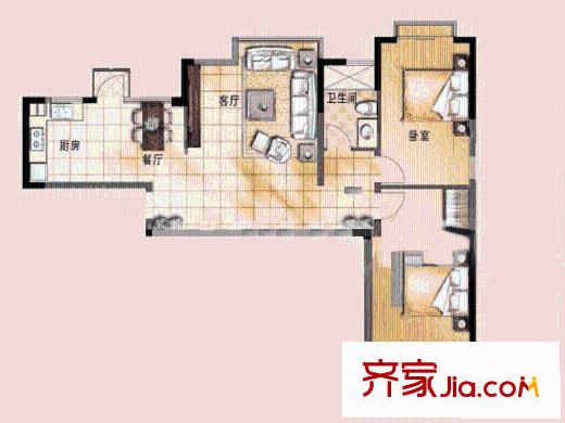 天水濱江花園戶型圖戶型圖 2室 2室2廳1衛(wèi)