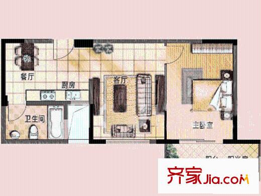 天水濱江花園戶型圖戶型圖 1室 1室1廳1衛(wèi)