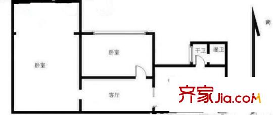天水濱江花園戶型圖戶型圖 2室 2室1廳1衛(wèi)1廚